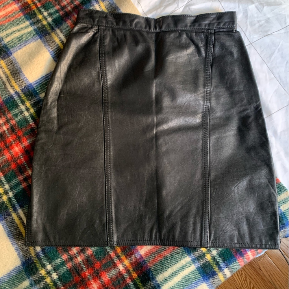 Vintage Black Leather Skirt